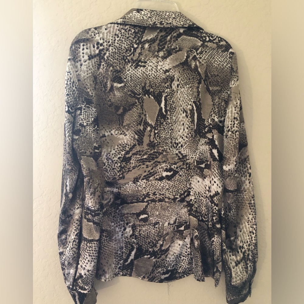 Snake Skin Print Button Down Top - image 6